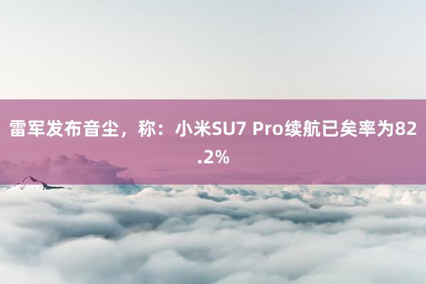 雷军发布音尘，称：小米SU7 Pro续航已矣率为82.2%