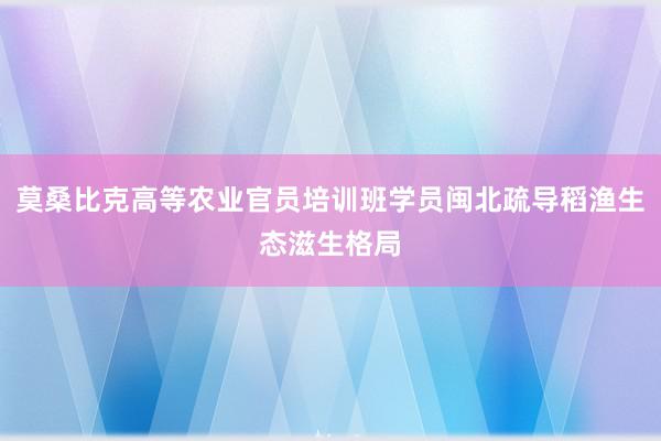 莫桑比克高等农业官员培训班学员闽北疏导稻渔生态滋生格局