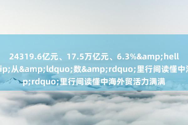 24319.6亿元、17.5万亿元、6.3%&hellip;&hellip;从&ldquo;数&rdquo;里行间读懂中海外贸活力满满